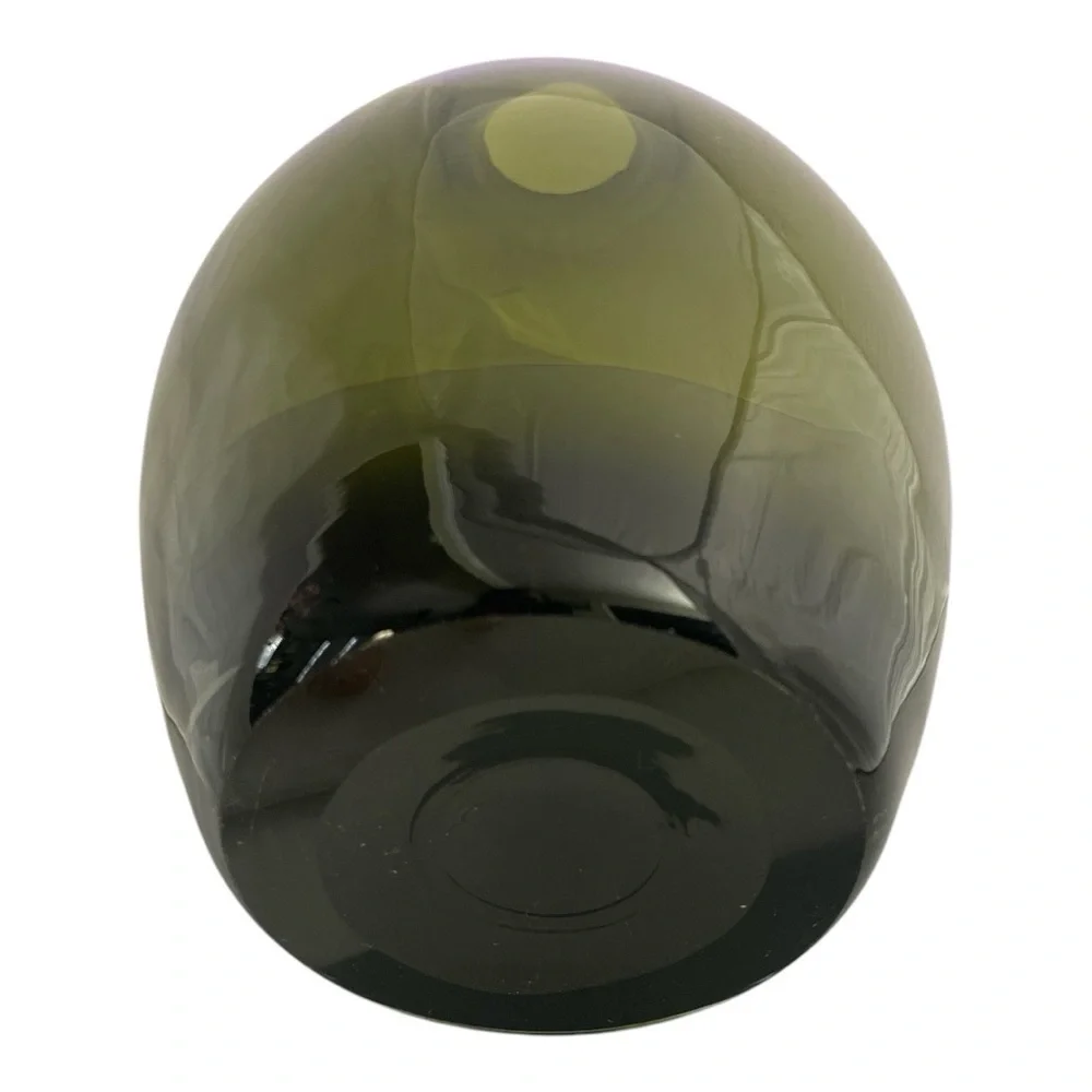 Jade Green Juvel Glass Vase Large Pear Gourd Shape Modern Art Glass 13”